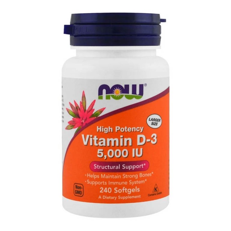 NOW Vitamin D-3 5000, 240 капсул
