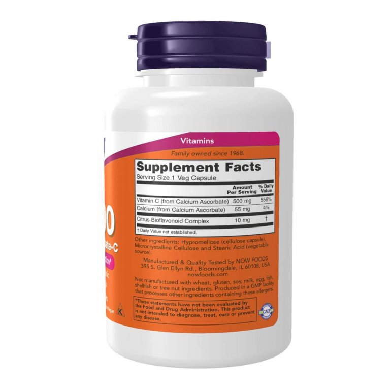 NOW Vitamin C-500 CA, 100 капсул