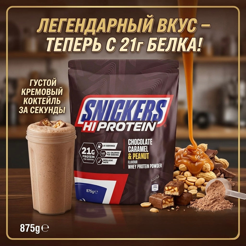 Snickers Hi Protein Whey Powder, 875 г