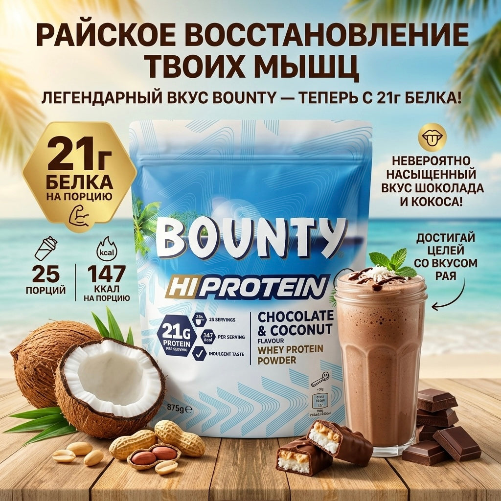 Bounty Hi Protein Whey Powder, 875 г
