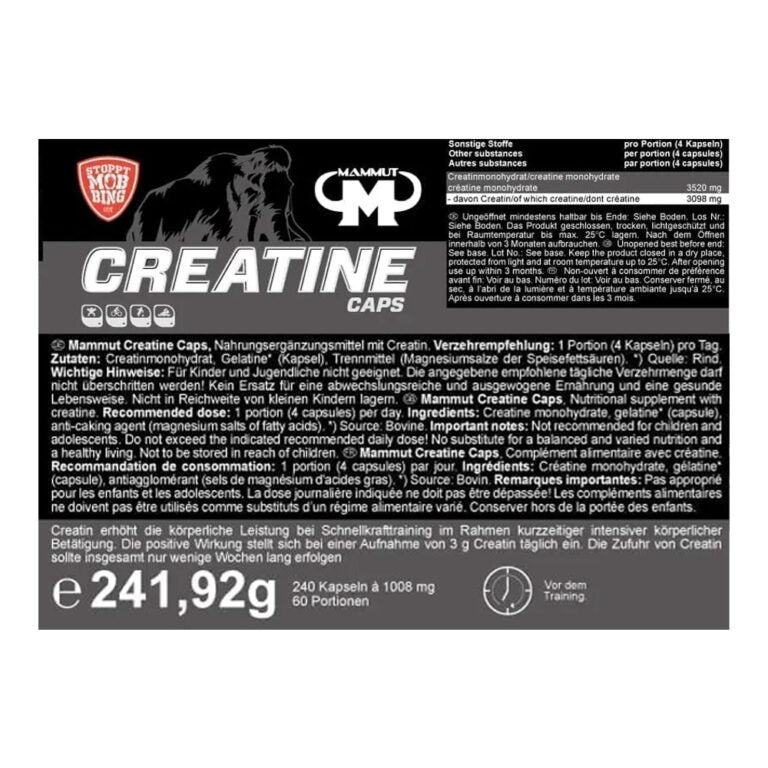 Mammut Creatine Kapseln, 240 капсул
