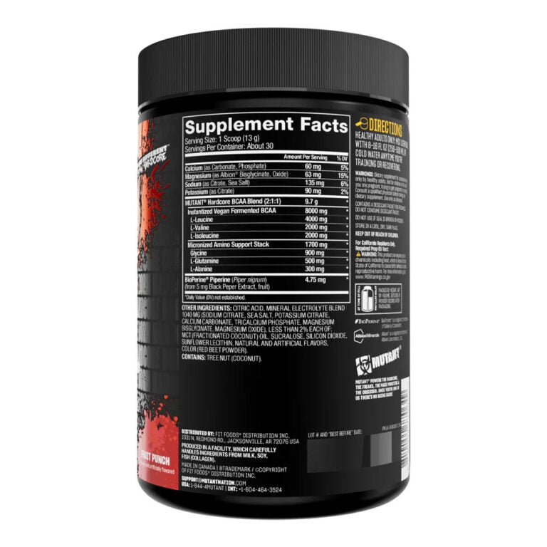 Mutant Hardcore BCAA, 390 г