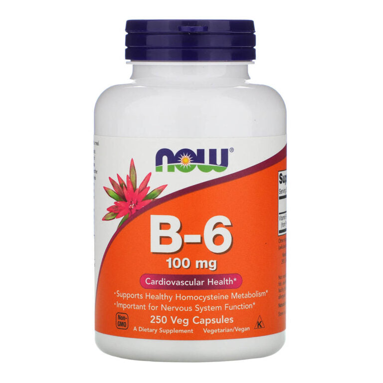 NOW Vitamin B-6, 100мг, 250 капсул